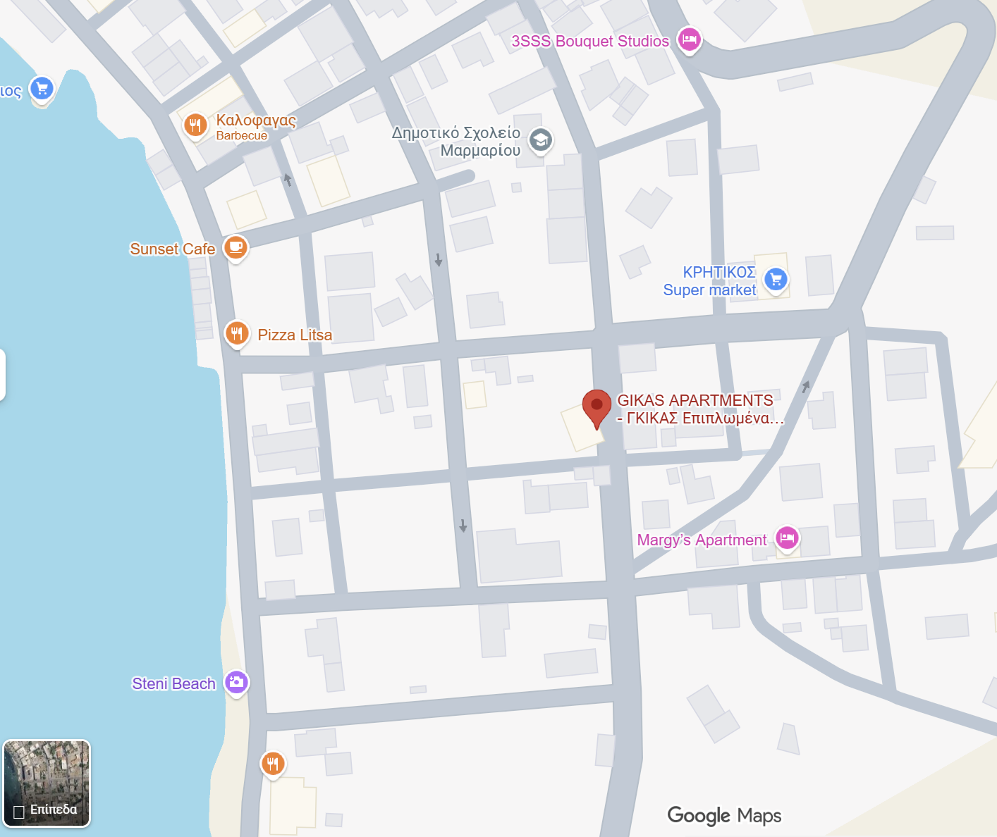 Gikas Apartments map